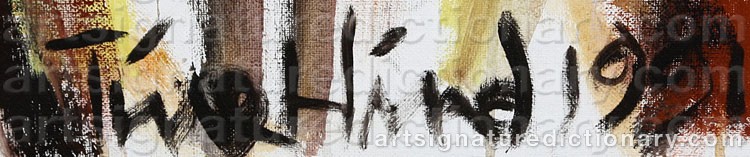 Authentic signature by Tine HIND on  artwork