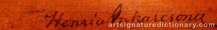 Signature by Henrik ANKARCRONA
