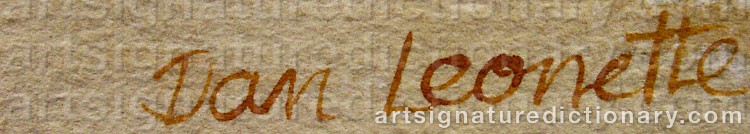Authentic signature by Dan LEONETTE on  artwork