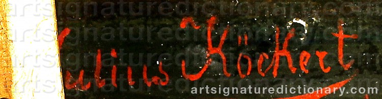 Authentic signature by Julius KÖCKERT on  artwork