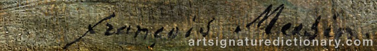 Authentic signature by François Etienne MUSIN on  artwork