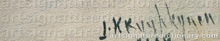 Authentic signature by Juho KYYHKYNEN on Painting/Watercolour artwork