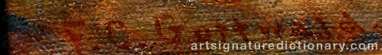 Authentic signature by Frederick Carl GOTTWALD on  artwork