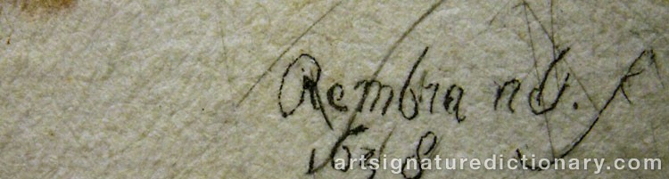 Forged signature of Rembrandt Harmenszoon Van RIJN