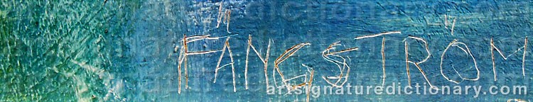 Authentic signature by Gustaf FÄNGSTRÖM on  artwork