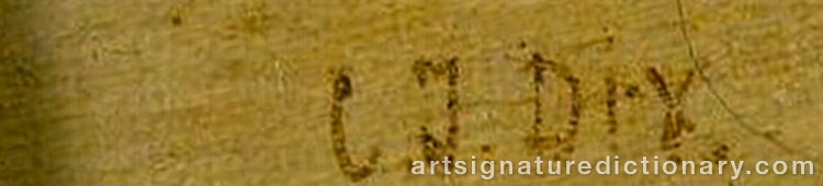 Authentic signature by Charles Temple DIX on  artwork