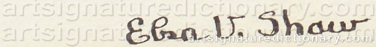Authentic signature by Elsa Vick SHAW on  artwork