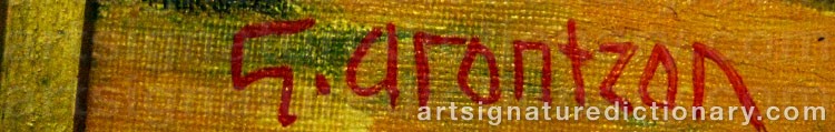 Authentic signature by Gösta ARONTZON on  artwork