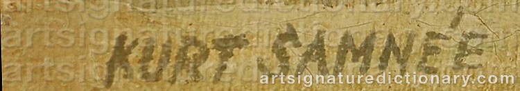 Authentic signature by Kurt SAMNEE on  artwork