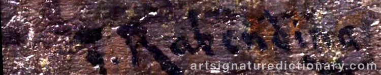 Authentic signature by Fritz Wilhelm RABENDING on  artwork