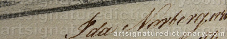 Authentic signature by Ida NORBERG on  artwork