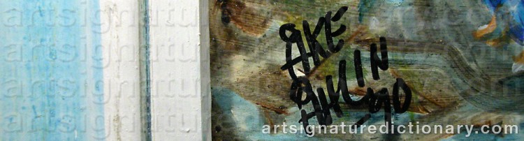 Authentic signature by Åke ÅHLIN on artwork