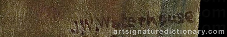Authentic signature by John William WATERHOUSE on artwork
