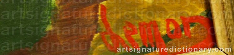 Authentic signature by Josef Emil LEMON on  artwork