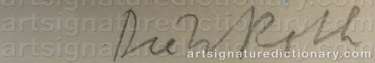 Authentic signature by Dieter ROTH on  artwork