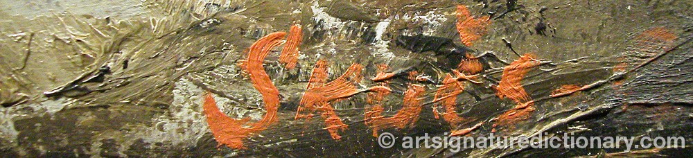 Authentic signature by Janis SKUCS on  artwork