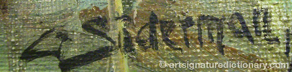 Authentic signature by Gunnar SÖDERMAN on  artwork