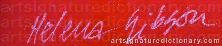 Authentic signature by Helena GIBSON on artwork