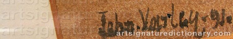 Authentic signature by John The Younger VARLEY on  artwork