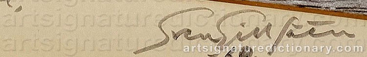 Authentic signature by Sven GILLSÄTER on Drawing/Graphic/Print artwork