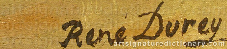 Authentic signature by René DUREY on  artwork