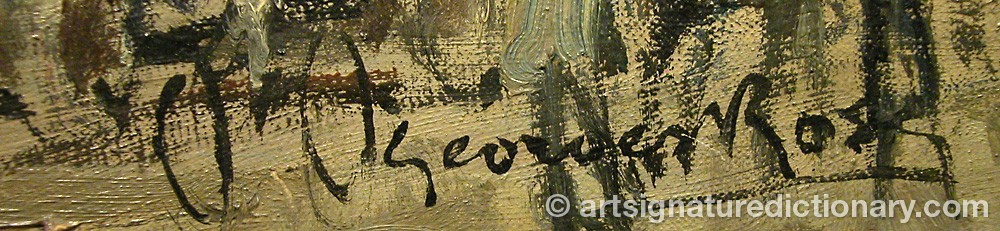 Authentic signature by Georges ROSE on  artwork