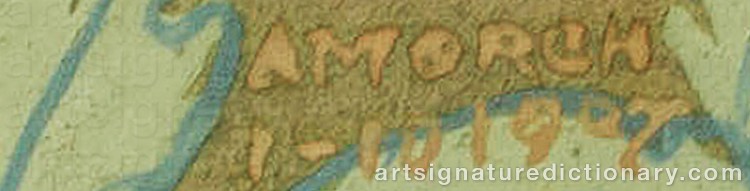 Authentic signature by Aksel Richard H. MÖRCH on Painting/Watercolour artwork