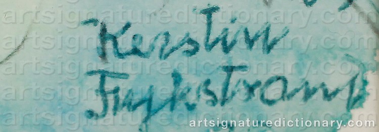 Authentic signature by Kerstin FRYKSTRAND on Painting/Watercolour artwork