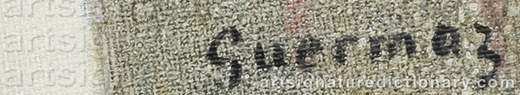 Authentic signature by Abdelkader GUERMAZ on artwork
