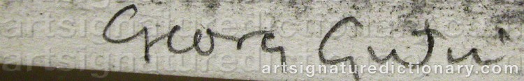 Authentic signature by Georg GUDNI on  artwork