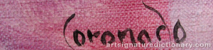 Authentic signature by Manuel CORONADO on  artwork