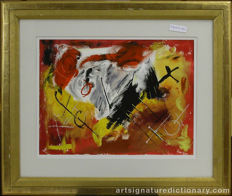 Close-up details showing Antoni TAPIES signature forgery characteristics