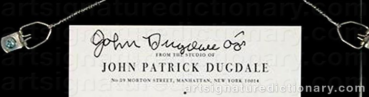 Authentic signature by John DUGDALE on  artwork