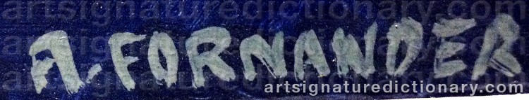 Authentic signature by Acke FORNANDER on Painting/Watercolour artwork