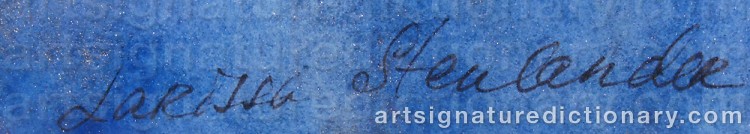 Authentic signature by Larissa STENLANDER on  artwork