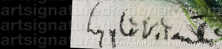 Authentic signature by Lyyli VISANTI on  artwork