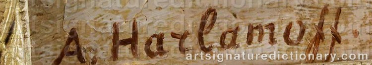 Signature by Alexei Alexeievich HARLAMOFF