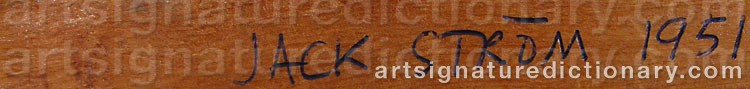 Authentic signature by Jack STRÖM on  artwork