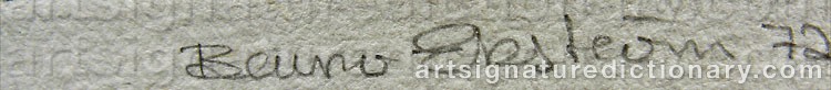Authentic signature by Bruno EKSTRÖM on  artwork