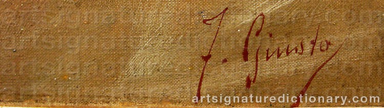Authentic signature by Fausto GIUSTO on  artwork