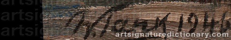 Authentic signature by Woldemar TANK on artwork