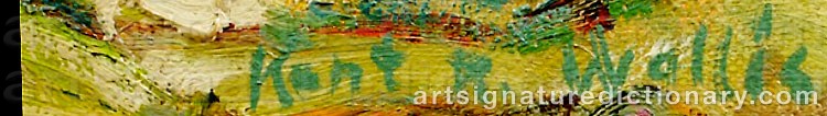 Authentic signature by Kent R. WALLIS on  artwork