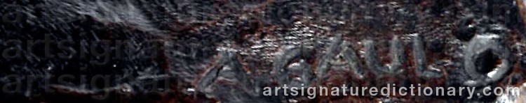 Authentic signature by August GAUL on  artwork