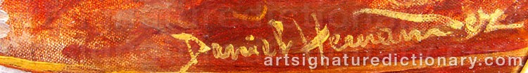Authentic signature by Daniel HERNANDEZ MORILLO on Painting/Watercolour artwork