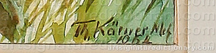 Authentic signature by Theodor KÄRNER on Painting/Watercolour artwork