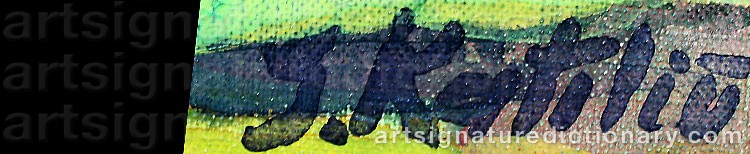 Authentic signature by Juze KATILUTE on artwork