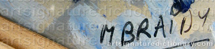 Authentic signature by M. BRAIDY on  artwork