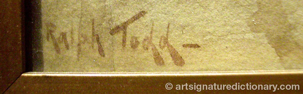 Authentic signature by Ralph TODD on  artwork