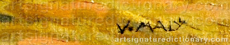 Authentic signature by Vaclav MALY on  artwork