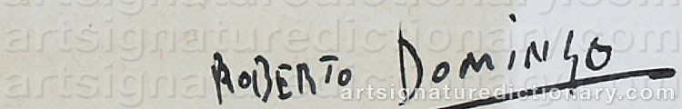 Authentic signature by Roberto DOMINGO Y FALLOLA on  artwork
